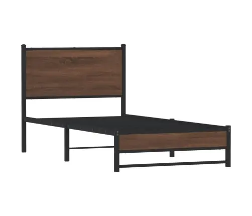 Gultas Rāmis Bez Matrača, Metāls, Brūna Ozola, 80X200 Cm Vidaxl