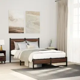 Gultas Rāmis Bez Matrača, Brūna Ozola, 120X200 Cm Vidaxl Gultas Rāmis Bez Matrača, Brūna Ozola, 120X200 Cm Vidaxl