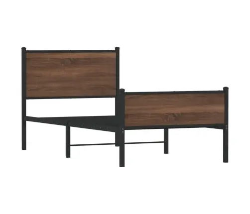 Metallist Voodiraam Ilma Madratsita Pruun Tamm 80X200 Cm