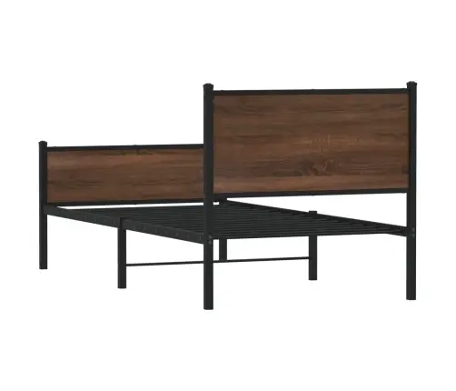 Metallist Voodiraam Ilma Madratsita Pruun Tamm 80X200 Cm