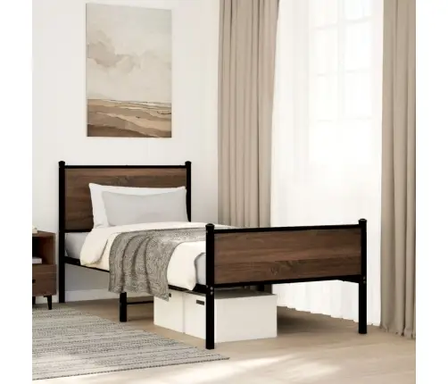 Gultas Rāmis Bez Matrača, Brūna Ozola, 90X200 Cm Vidaxl