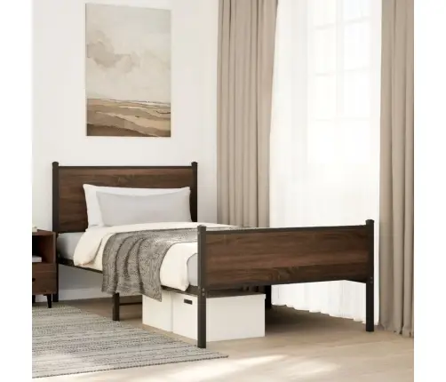 Gultas Rāmis Bez Matrača, Brūna Ozola, 100X190 Cm Vidaxl