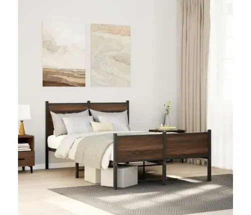 Lovos Rėmas Be Čiužinio, Rudas Ąžuolo, 120X190cm Metalas