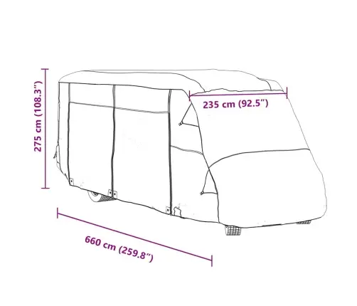 Matkaauto Katted Hallid 660X235X275 Cm Lausriie