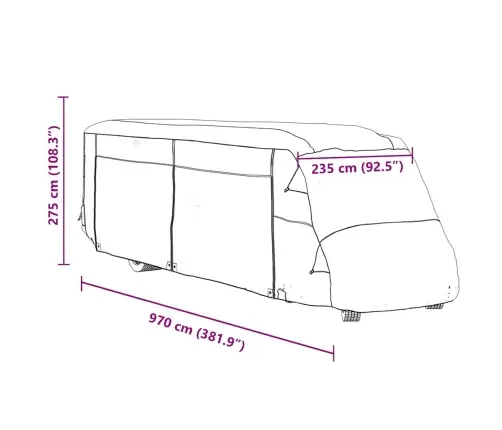 Dzīvojamo Māju Pārvalki, Pelēki, 970X235X275 Cm, Neausts Audums Vidaxl