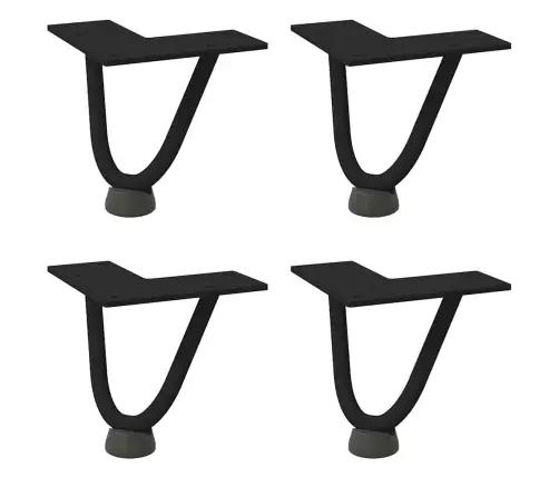 Kafijas Galdiņa Matadatas Kājas, 4 Gab., Melnas, 10 Cm, Masīvs Tērauds Vidaxl