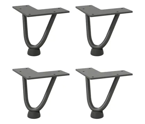 Kafijas Galdiņa Matadatas Kājas, 4 Gab., Antracīta Krāsa, 10 Cm, Masīvs Tērauds Vidaxl