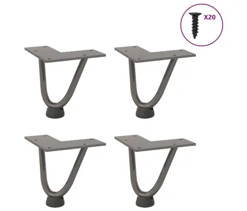 Kafijas Galdiņa Matadatas Kājas, 4 Gab., Dabīgs Tērauds, 10 Cm, Masīvs Tērauds Vidaxl