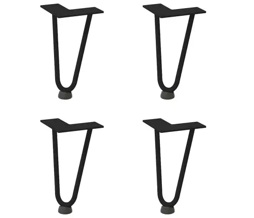 Kafijas Galdiņa Matadatas Kājas, 4 Gab., Melnas, 20 Cm, Masīvs Tērauds Vidaxl