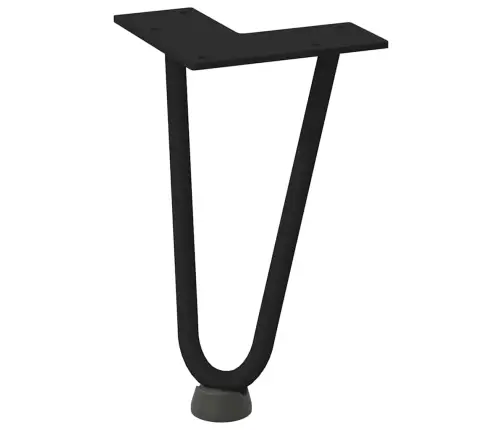 Kafijas Galdiņa Matadatas Kājas, 4 Gab., Melnas, 20 Cm, Masīvs Tērauds Vidaxl