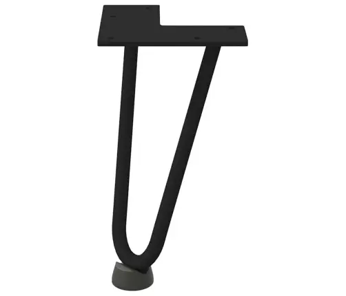 Kafijas Galdiņa Matadatas Kājas, 4 Gab., Melnas, 20 Cm, Masīvs Tērauds Vidaxl