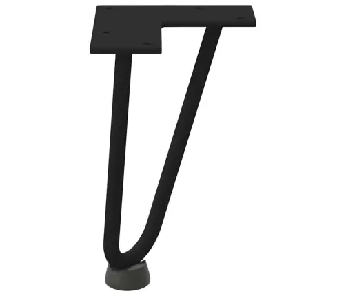 Kafijas Galdiņa Matadatas Kājas, 4 Gab., Melnas, 20 Cm, Masīvs Tērauds Vidaxl