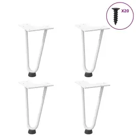 Kafijas Galdiņa Matadatas Kājas, 4 Gab., Baltas, 20 Cm, Masīvs Tērauds Vidaxl