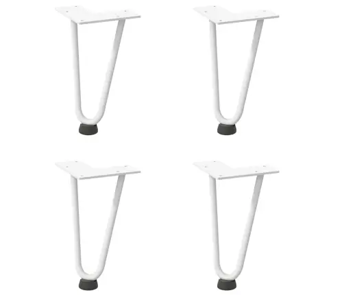 Kafijas Galdiņa Matadatas Kājas, 4 Gab., Baltas, 20 Cm, Masīvs Tērauds Vidaxl