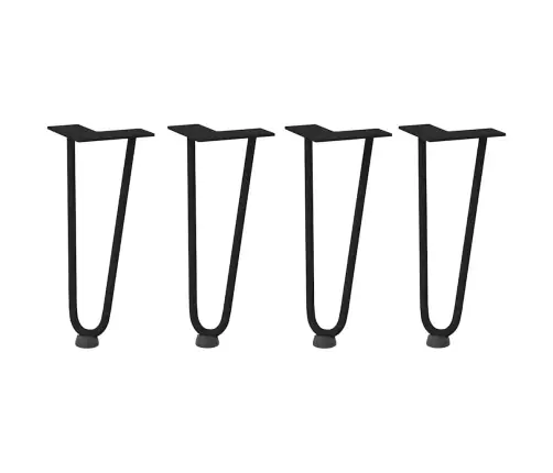 Kafijas Galdiņa Matadatas Kājas, 4 Gab., Melnas, 30 Cm, Masīvs Tērauds Vidaxl