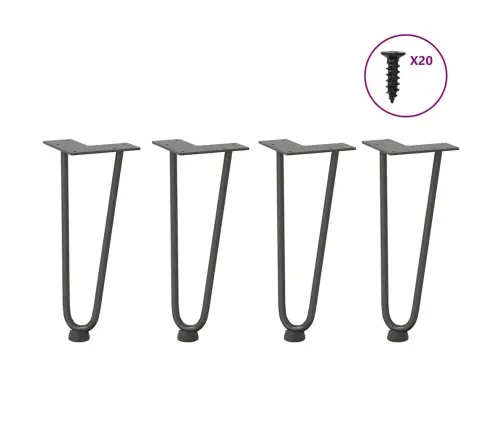 Kafijas Galdiņa Matadatas Kājas, 4 Gab., Antracīta Krāsa, 30 Cm, Masīvs Tērauds Vidaxl