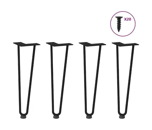 Kafijas Galdiņa Matadatas Kājas, 4 Gab., Melnas, 42 Cm, Masīvs Tērauds Vidaxl