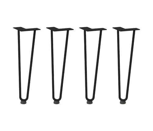 Kafijas Galdiņa Matadatas Kājas, 4 Gab., Melnas, 42 Cm, Masīvs Tērauds Vidaxl