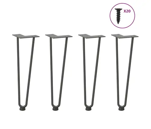 Kafijas Galdiņa Matadatas Kājas, 4 Gab., Antracīta Krāsa, 42 Cm, Masīvs Tērauds Vidaxl