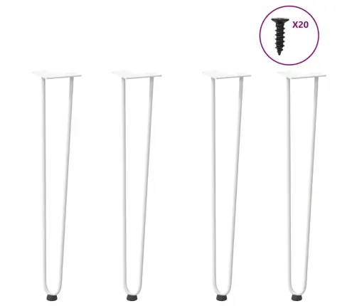 Konsoles Galdiņu Matadatas Kājas, 4 Gab., Konsoles Galdiņš, Balts, 72 Cm, Masīvs Tērauds Vidaxl