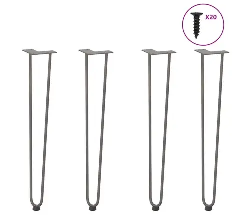 Konsoles Galdiņu Matadatas Kājas, 4 Gab., Dabīgs Tērauds, 72 Cm, Masīvs Tērauds Vidaxl