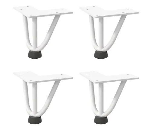 Kafijas Galdiņa Matadatas Kājas, 4 Gab., Baltas, 10 Cm, Masīvs Tērauds Vidaxl