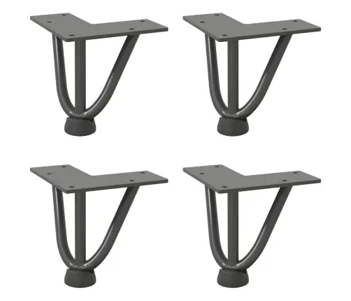 Kafijas Galdiņa Matadatas Kājas, 4 Gab., Antracīta Krāsa, 10 Cm, Masīvs Tērauds Vidaxl