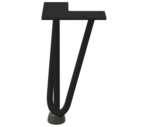 Kafijas Galdiņa Matadatas Kājas, 4 Gab., Melnas, 20 Cm, Masīvs Tērauds Vidaxl