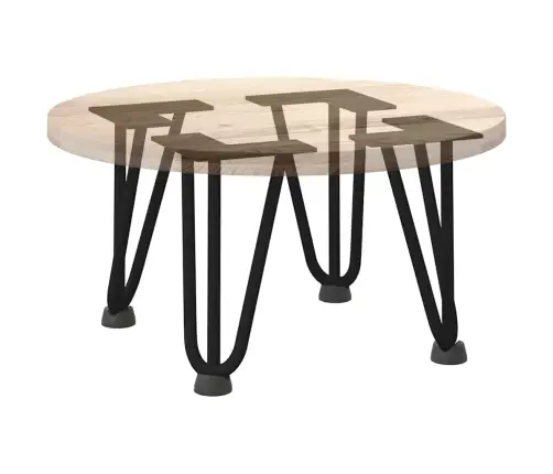 Kafijas Galdiņa Matadatas Kājas, 4 Gab., Melnas, 20 Cm, Masīvs Tērauds Vidaxl