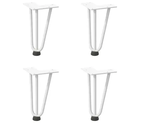 Kafijas Galdiņa Matadatas Kājas, 4 Gab., Baltas, 20 Cm, Masīvs Tērauds Vidaxl