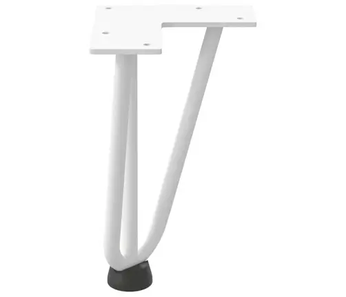 Kafijas Galdiņa Matadatas Kājas, 4 Gab., Baltas, 20 Cm, Masīvs Tērauds Vidaxl