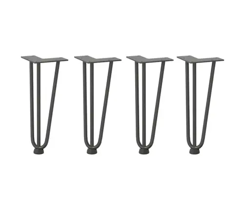 Kafijas Galdiņa Matadatas Kājas, 4 Gab., Antracīta Krāsa, 30 Cm, Masīvs Tērauds Vidaxl