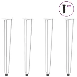 Konsoles Galdiņu Matadatas Kājas, 4 Gab., Konsoles Galdiņš, Balts, 72 Cm, Masīvs Tērauds Vidaxl
