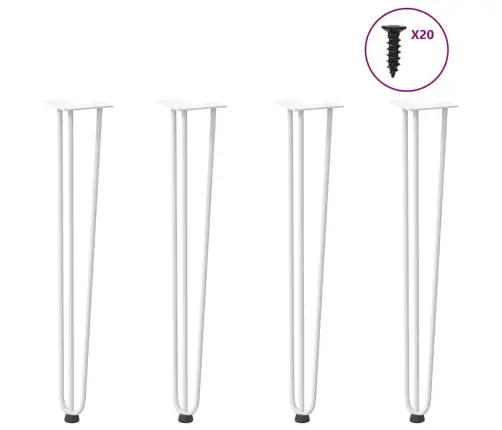 Konsoles Galdiņu Matadatas Kājas, 4 Gab., Konsoles Galdiņš, Balts, 72 Cm, Masīvs Tērauds Vidaxl