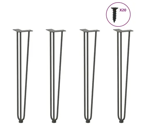 Segtukų Kojelės Konsoliniams Staliukams, 4 Vnt., Antracito Spalvos, 72 cm Plieno Masyvas