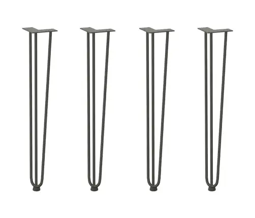 Segtukų Kojelės Konsoliniams Staliukams, 4 Vnt., Antracito Spalvos, 72 cm Plieno Masyvas