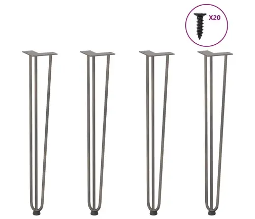 Konsoollaua Juuksenõeljalad 4 Tk, Naturaalne Teras, 72 cm Täisteras