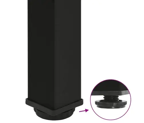 Konsolinio Stalo Kojelės, 4 Vnt., Juodos, 72-74 cm Plienas