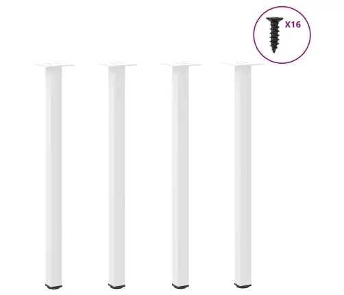 Konsoles Galda Kājas, 4 Gab., Baltas, 72-74 Cm, Tērauds Vidaxl