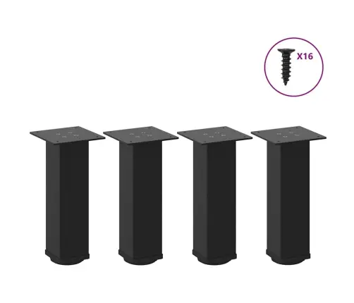 Kavos Staliuko Kojelės, 4 Vnt., Juodos, 30-32 cm Plienas