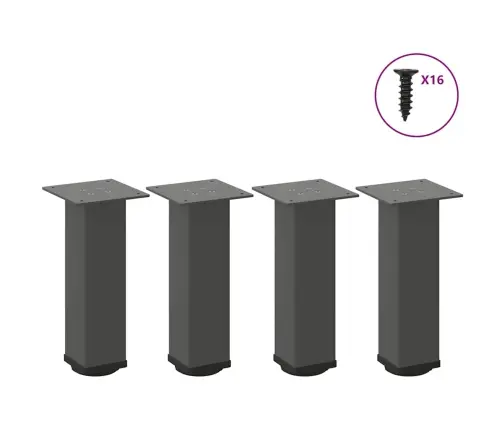 Kafijas Galdiņa Kājas, 4 Gab., Antracīta Krāsa, 30-32 Cm, Tērauds Vidaxl