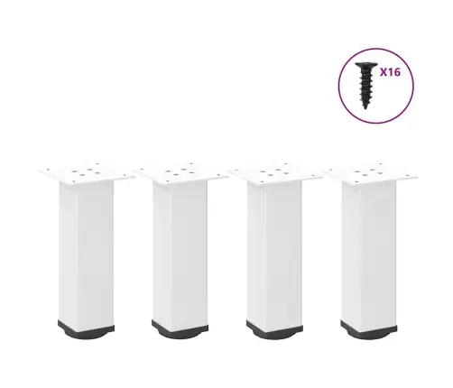 Kohvilaua Jalad 4 Tk Valged 42–44 Cm Terasest