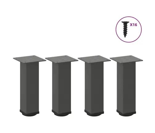 Kafijas Galdiņa Kājas, 4 Gab., Antracīta Krāsa, 42-44 Cm, Tērauds Vidaxl