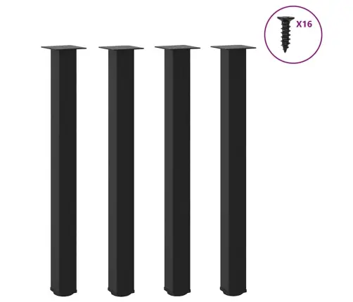 Baro Stalo Kojos, 4 Vnt., Juodos, 100-102 cm Plienas