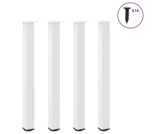 Baro Stalo Kojos, 4 Vnt., Baltos, 100-102 cm Plienas