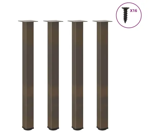 Bāra Galda Kājas, 4 Gab., Dabīgs Tērauds, 100-102 Cm, Tērauds Vidaxl