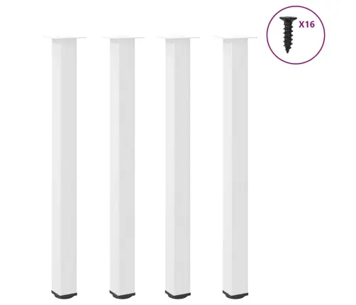 Bāra Galda Kājas, 4 Gab., Baltas, 110-112 Cm, Tērauds Vidaxl