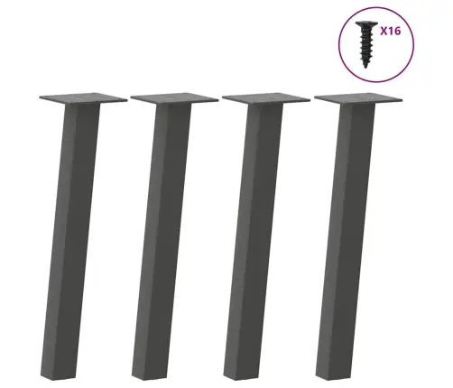 Kafijas Galdiņa Kājas, 4 Gab., Antracīta Krāsa, 30 Cm, Tērauds Vidaxl