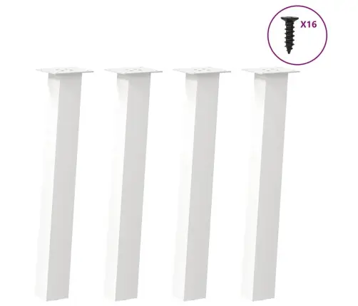 Konsoles Galda Kājas, 4 Gab., Baltas, 72 Cm, Tērauds Vidaxl