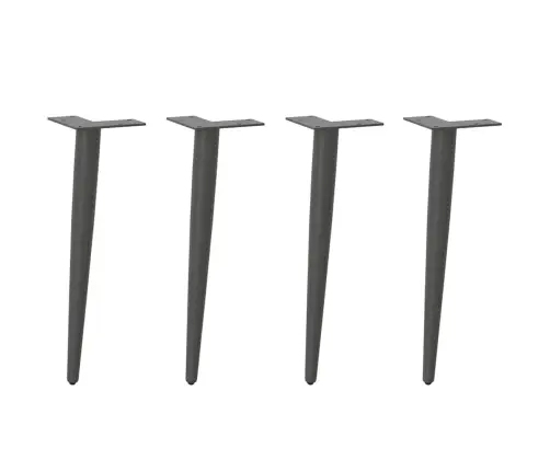 Kafijas Galdiņa Kājas, 4 Gab., Koniskas Formas, Antracīta Krāsa, 30-31 Cm, Tērauds Vidaxl